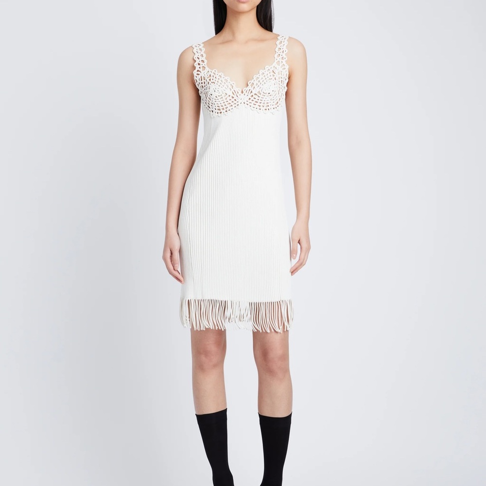 NEW PROENZA SCHOULER WHITE RIBBED MINI DRESS - Picture 12 of 12